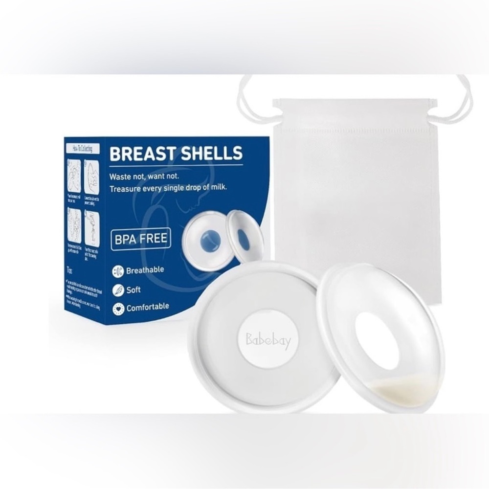 Babebay Breast Shells, 2 Pack Nursing Cups, Milk Saver, Reusable